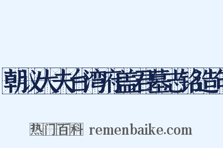 朝议大夫台湾府盖君墓志铭造句是什么意思的图片